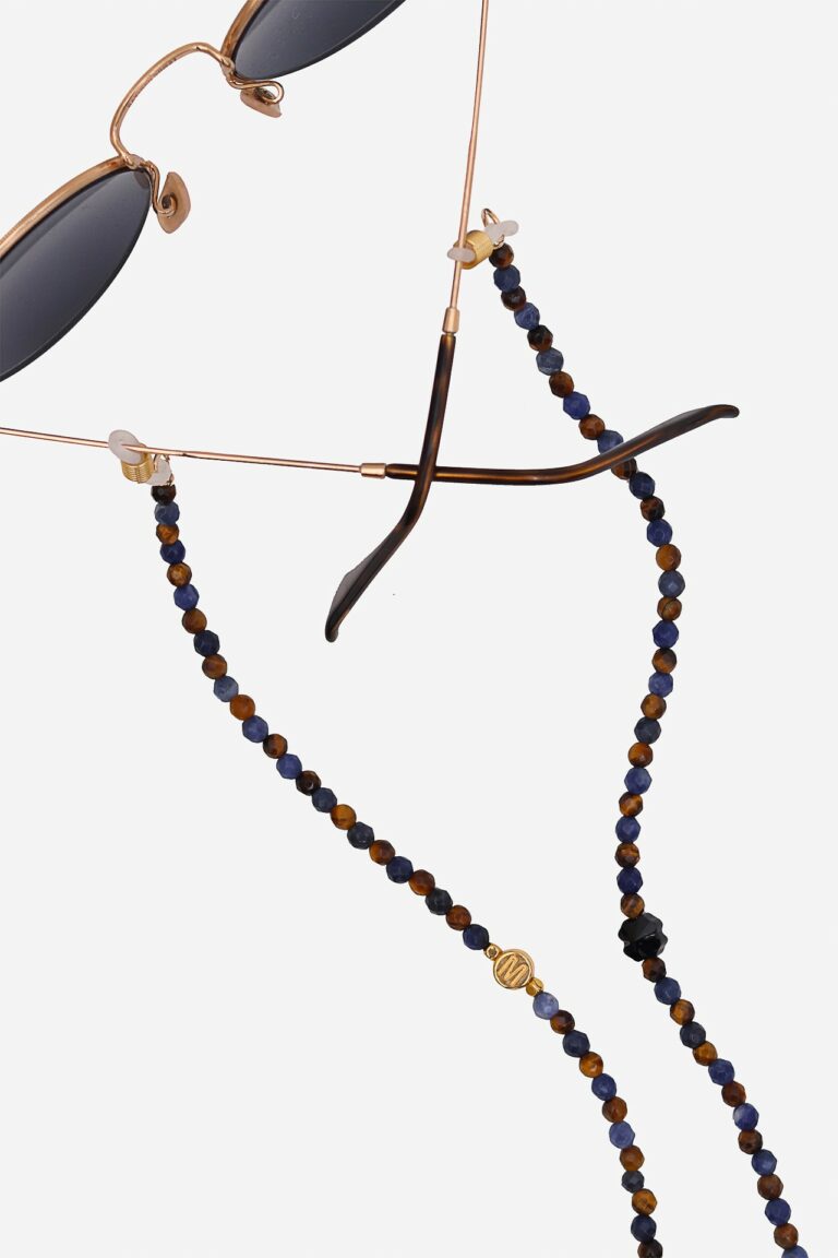 Tiger eye and Sodalite glasses chain