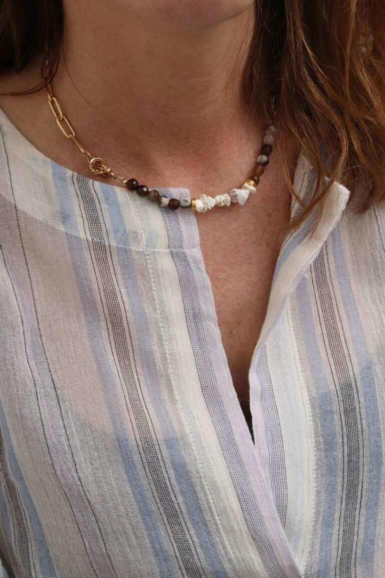 Agate pearl necklace
