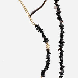 Chain of glasses with black beads