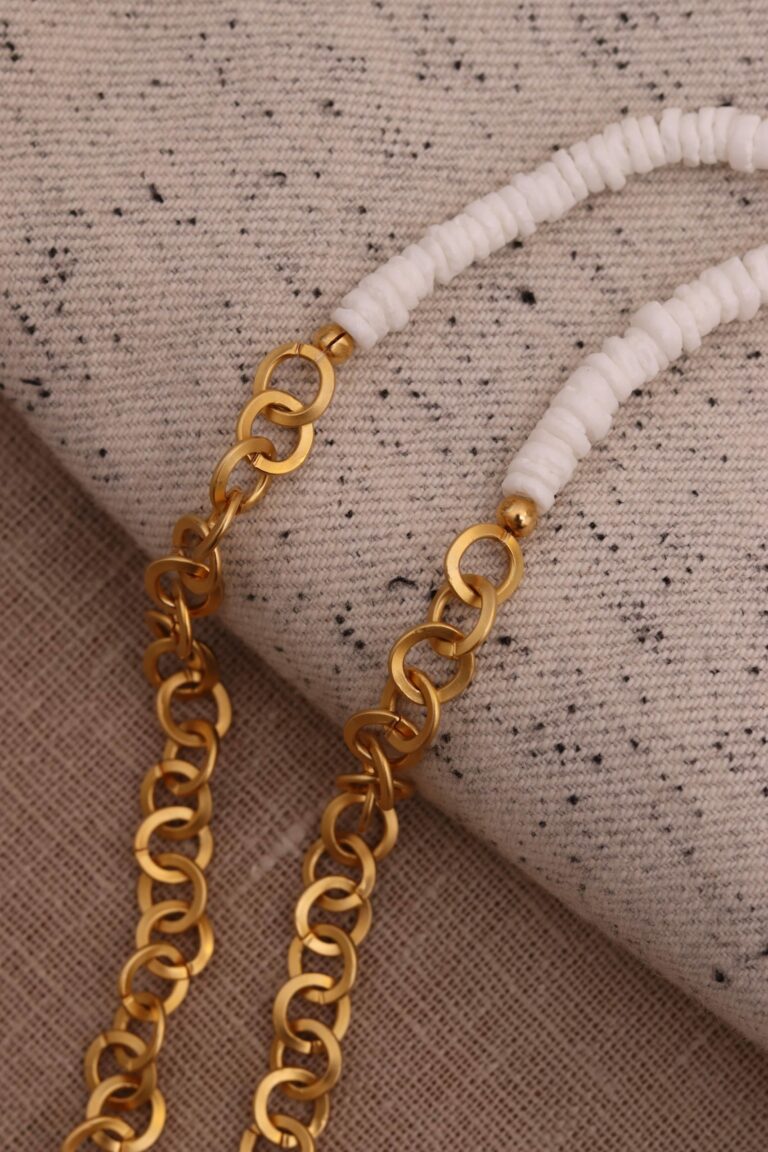 Fancy necklace with a gold plated chain