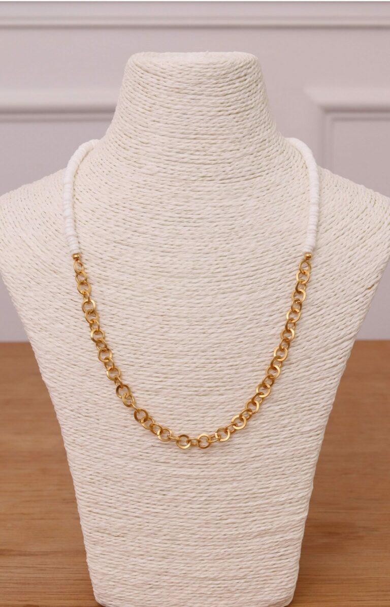 Fancy necklace with a gold plated chain