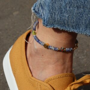 Blue ankle bracelet