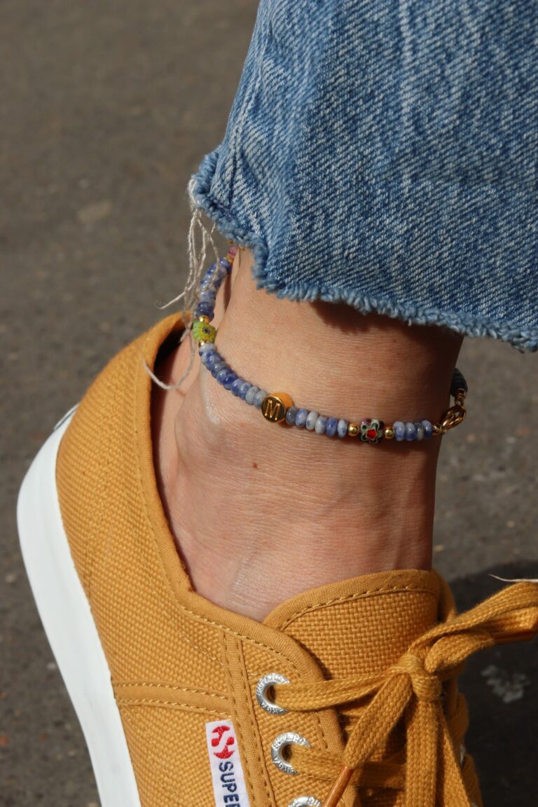 Blue ankle bracelet
