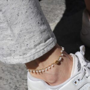 White ankle bracelet