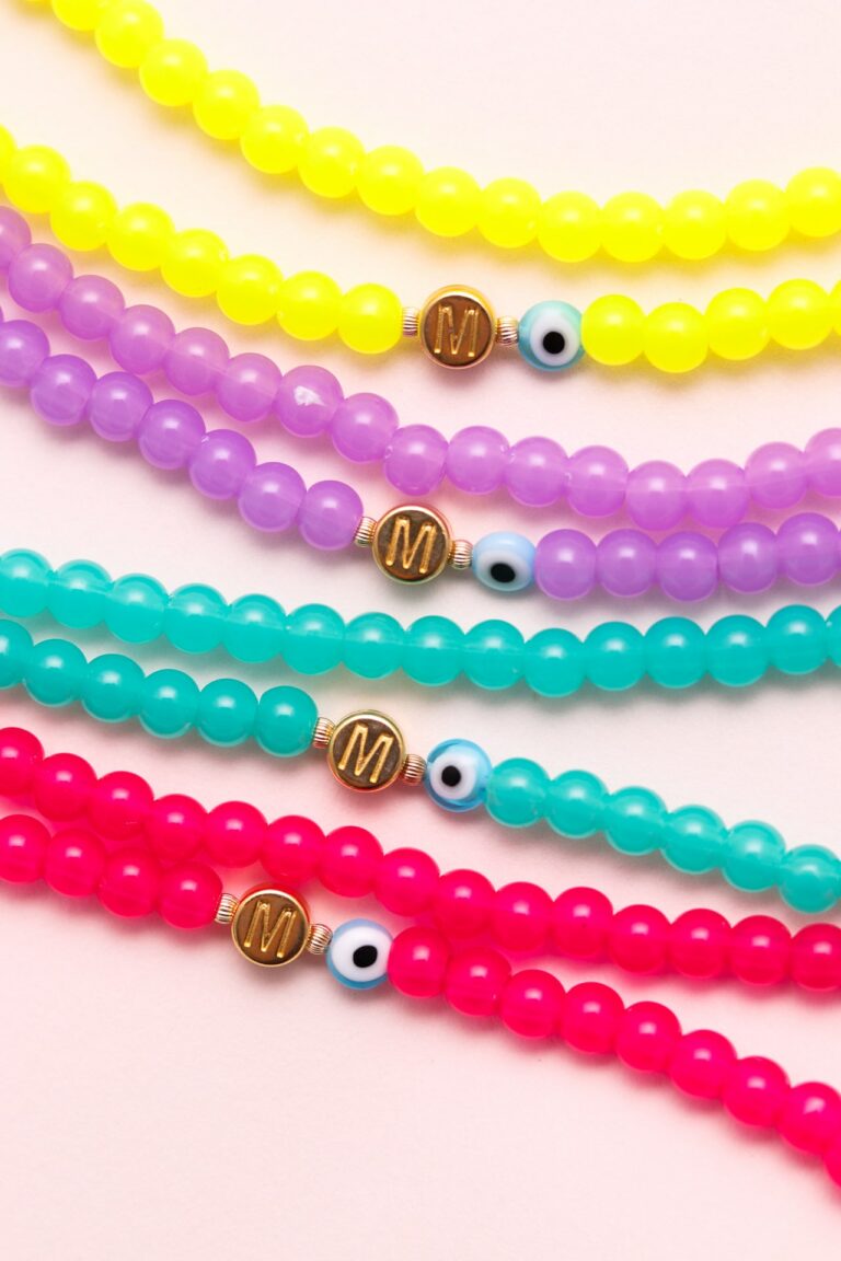 Fluorescent round beads glasses cord