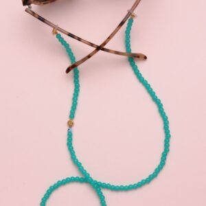 Turquoise acrylic round beads glasses chain