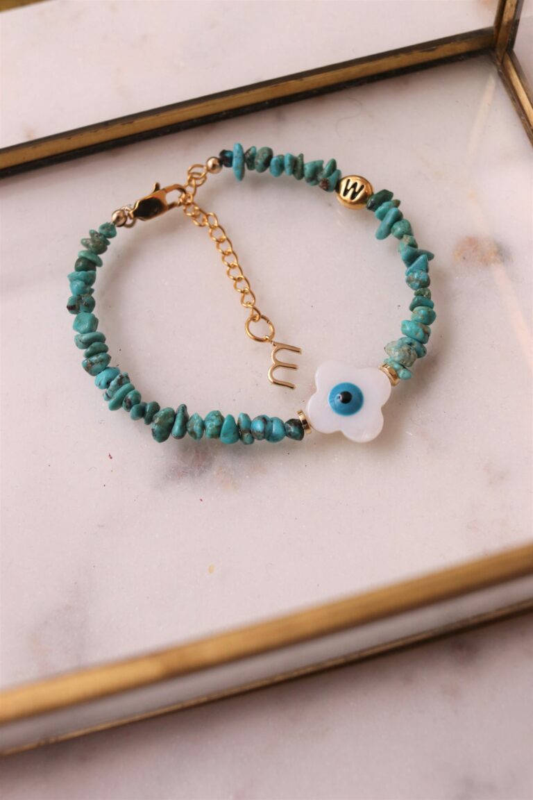 Women's blue seed bracelet