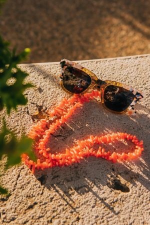 Coral bamboo glasses chain