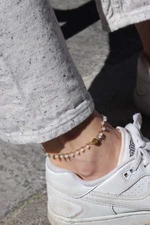 White ankle bracelet