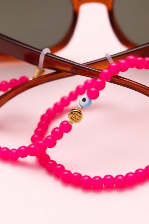 Fuchsia acrylic beads glasses jewel