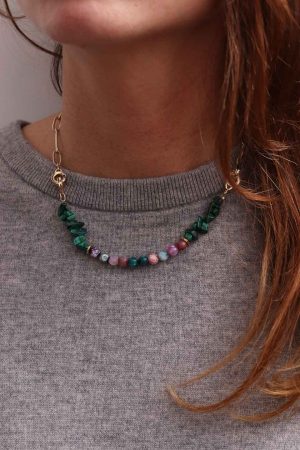 Green Malachite beads necklace